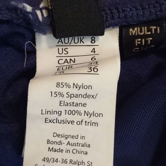 Niptuck Women's size 4 blue white star print shirred one piece swimsuit - Picture 6 of 7